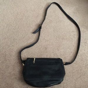 Vintage Genuine Leather Black Crossbody Bag